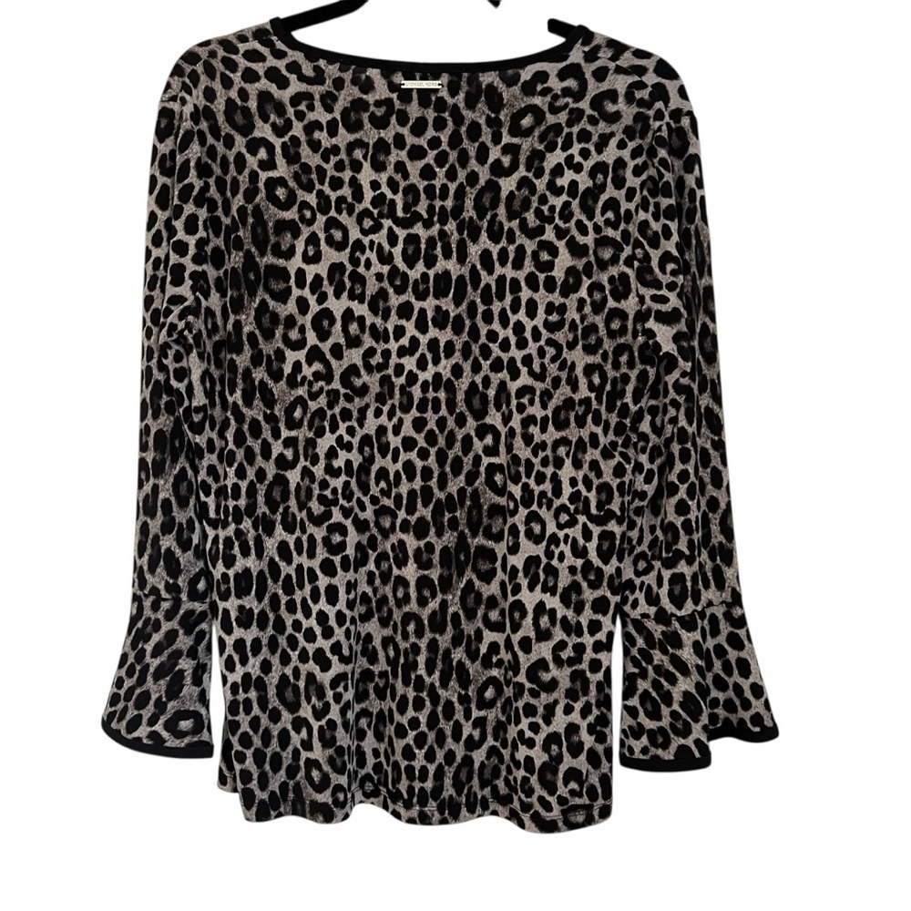 Michael Kors Leopard Print Blouse in Black and Cream - Picture 4 of 7